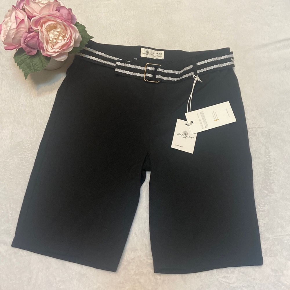 NWT Craft Flow Boys Size 18 Black Textured Shorts